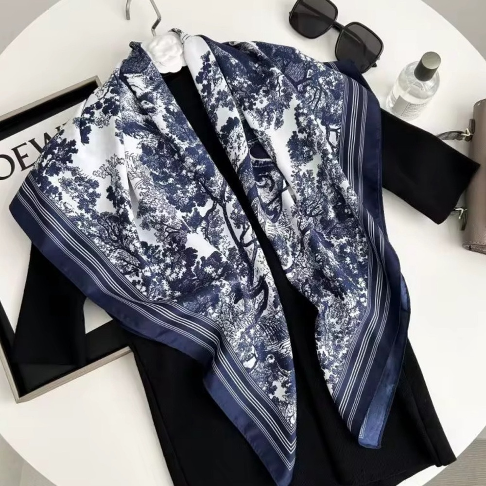Elegant Blue and White Scarf